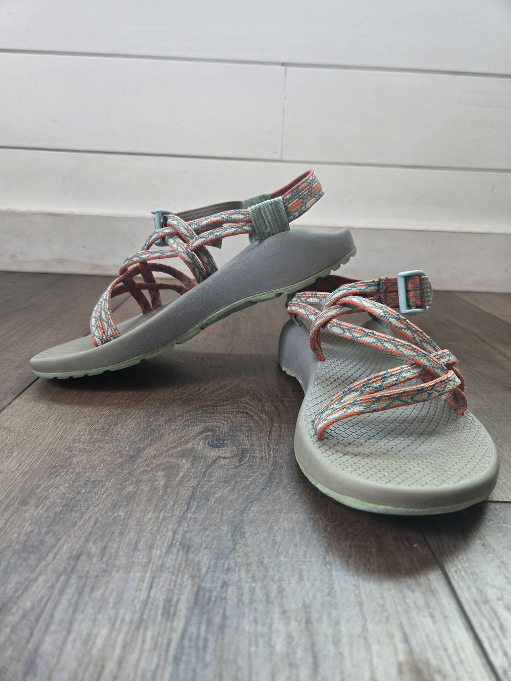 Chaco Women's ZX/1 Classic Strappy Sandals in Paloma Tangerine Pattern